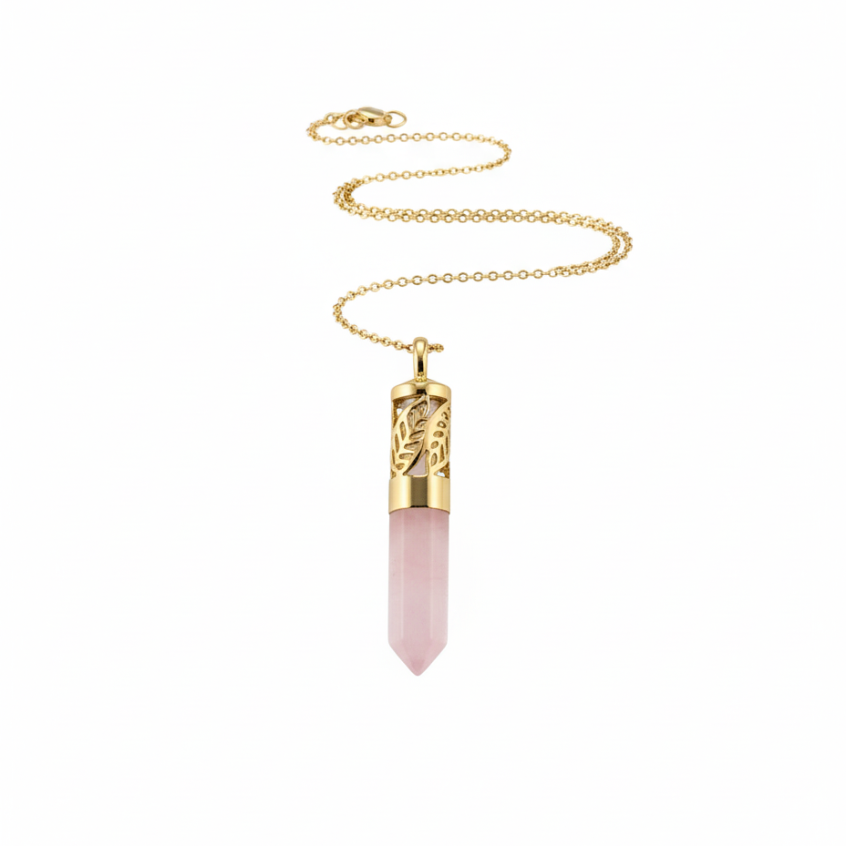 NASZYJNIK | biżuteria do aromaterapii | kwarc różowy