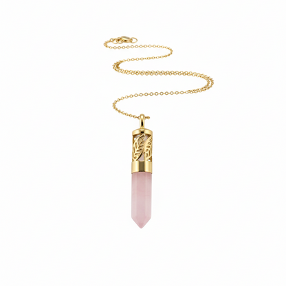 NASZYJNIK | biżuteria do aromaterapii | kwarc różowy