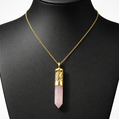 NASZYJNIK | biżuteria do aromaterapii | kwarc różowy