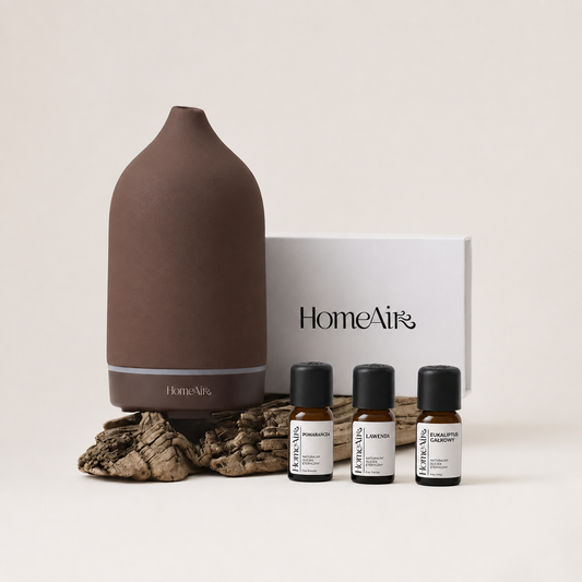 ZESTAW PURE BROWN | Dyfuzor zapachowy | 3 organiczne olejki eteryczne